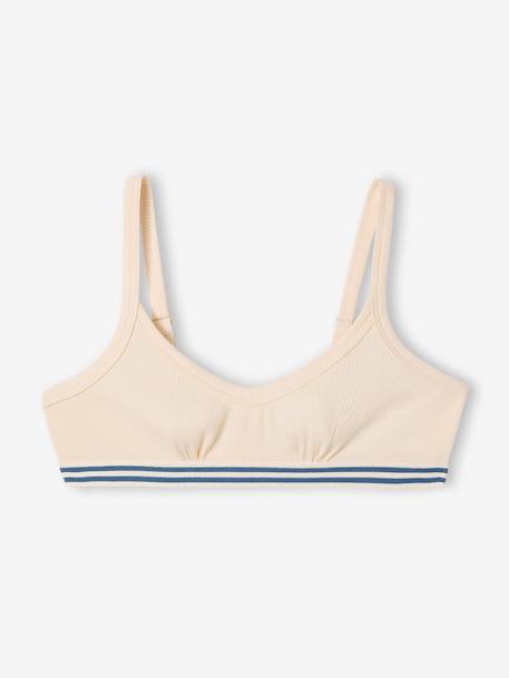 Pack of 3 Plain Bras for Girls, Jonen ecru - vertbaudet enfant 