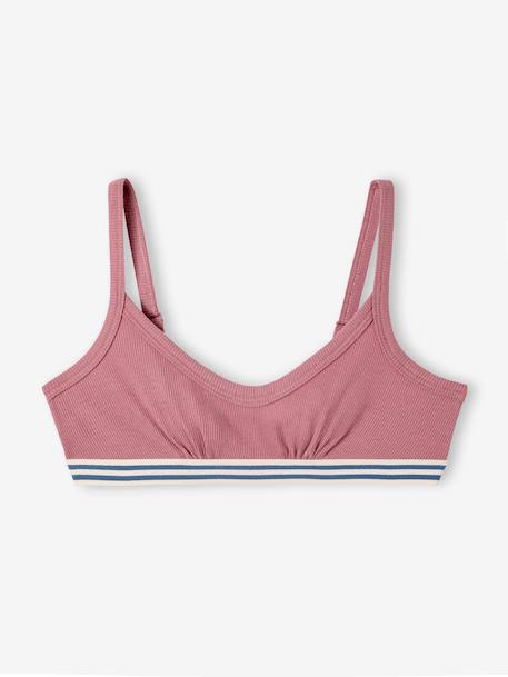 Pack of 3 Plain Bras for Girls, Jonen ecru - vertbaudet enfant 