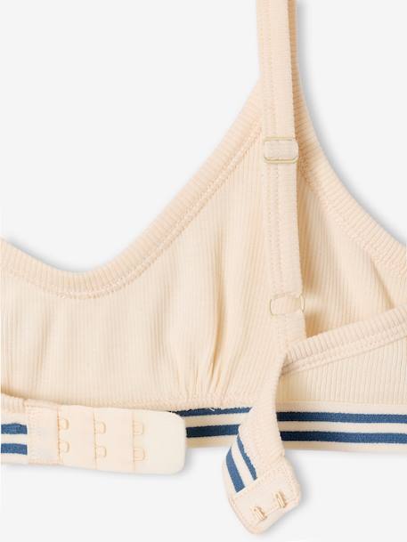 Pack of 3 Plain Bras for Girls, Jonen ecru - vertbaudet enfant 