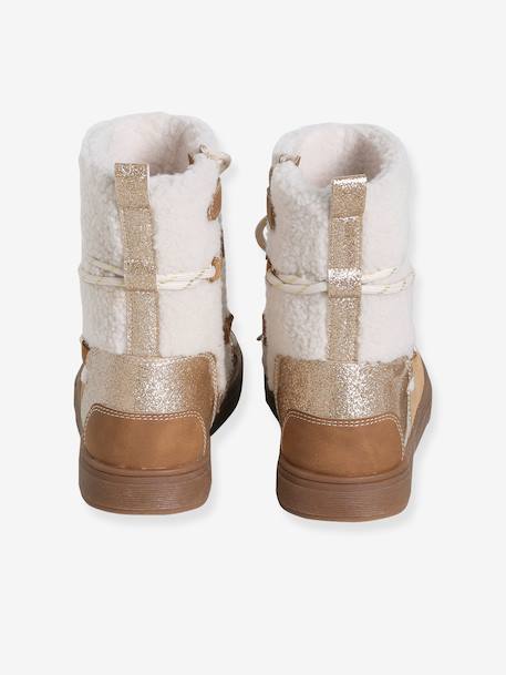 Synthetic Fur-Lined Trainers for Girls camel - vertbaudet enfant 