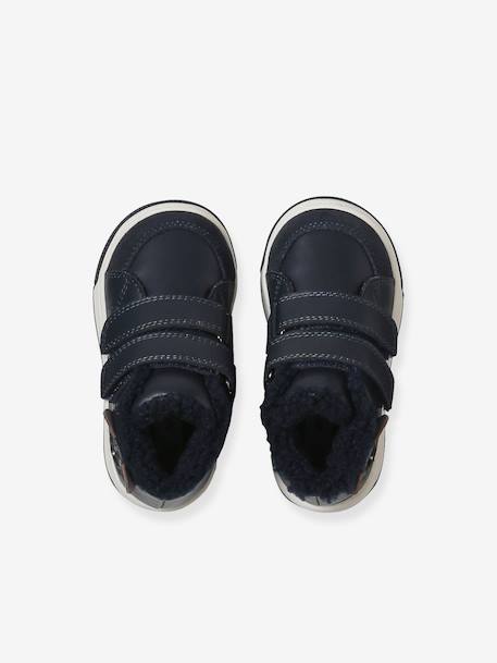 Synthetic-Lined Trainers with Hook-&-Loop Fasteners for Boys navy blue - vertbaudet enfant 