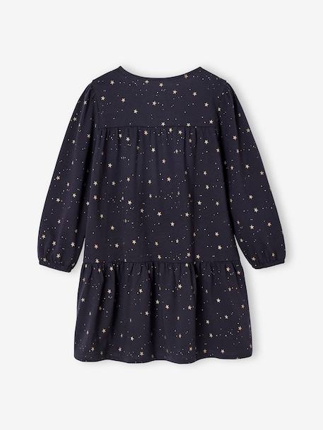 Dress with Shiny Star Print for Girls anthracite - vertbaudet enfant 