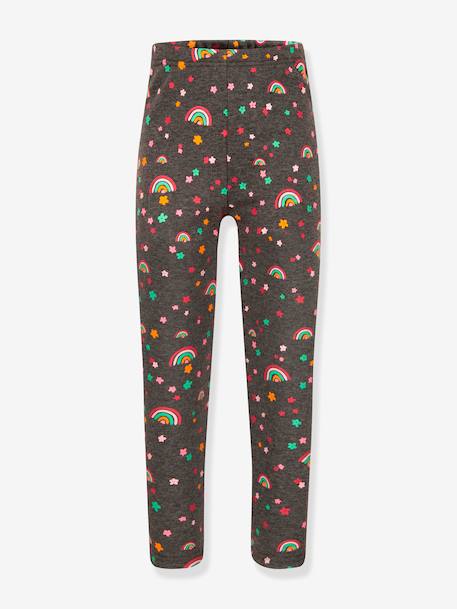 Rainbow thermal leggings for girls HAPPY GIRLS anthracite+navy blue - vertbaudet enfant 