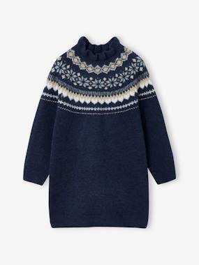 Robe jacquard en tricot fille - vertbaudet enfant Fille-Robe jacquard en tricot fille