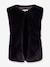 Gilet en fourrure tissée Happy Girls Filles écru+noir - vertbaudet enfant 