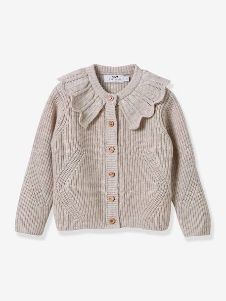 Woollen Cardigan for Babies, CYRILLUS beige - vertbaudet enfant 