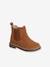 Zipped Leather Boots for Girls camel - vertbaudet enfant 