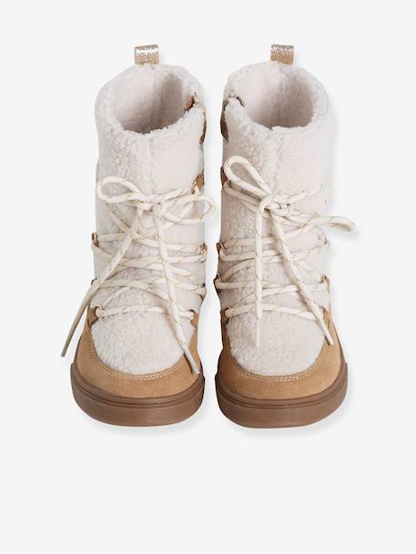 Synthetic Fur-Lined Trainers for Girls camel - vertbaudet enfant 