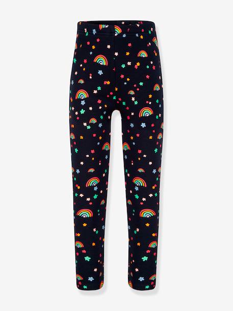 Rainbow thermal leggings for girls HAPPY GIRLS anthracite+navy blue - vertbaudet enfant 