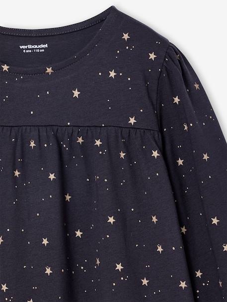 Dress with Shiny Star Print for Girls anthracite - vertbaudet enfant 
