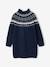 Robe jacquard en tricot fille écru+marine - vertbaudet enfant 