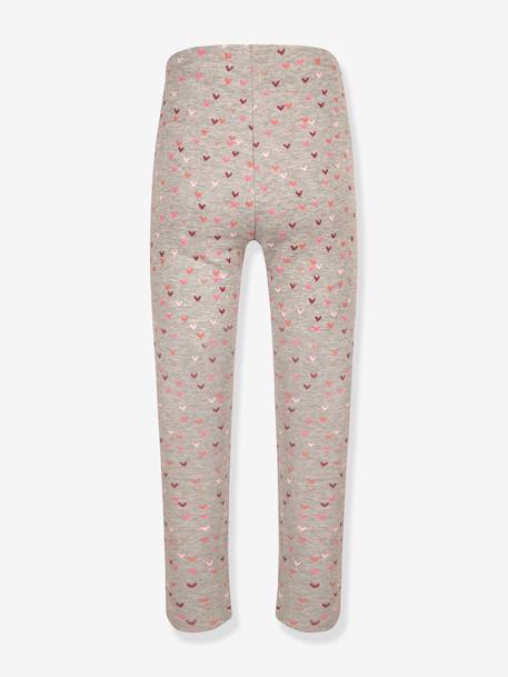 HAPPY GIRLS girls' heart print thermal leggings marl grey+rosy - vertbaudet enfant 