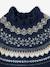 Knitted Jacquard Dress for Girls ecru+navy blue - vertbaudet enfant 