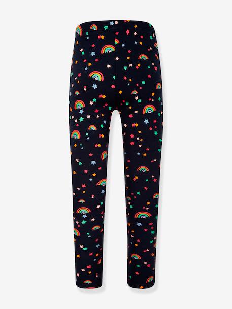 Rainbow thermal leggings for girls HAPPY GIRLS anthracite+navy blue - vertbaudet enfant 