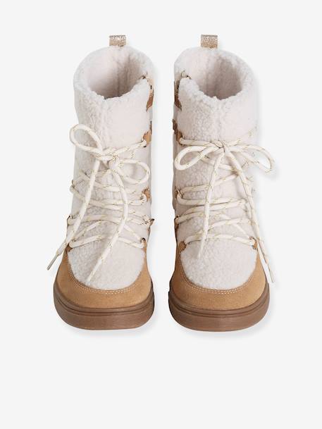Synthetic Fur-Lined Trainers for Girls camel - vertbaudet enfant 