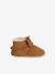 Chaussons élastiqués fourrés en cuir souple bébé lot marron - vertbaudet enfant 