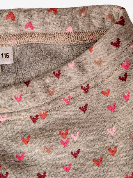 HAPPY GIRLS girls' heart print thermal leggings marl grey+rosy - vertbaudet enfant 