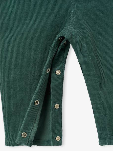Corduroy Dungarees with Ruffles for Babies green+PURPLE DARK SOLID - vertbaudet enfant 