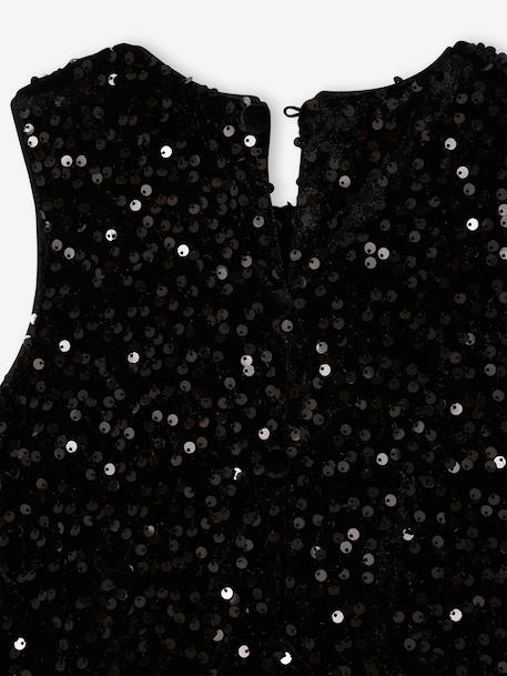 Velour Jumpsuit with Sequins for Girls black - vertbaudet enfant 