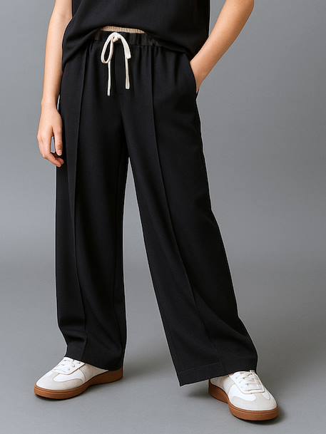 Pantalon large tailleur fille anthracite - vertbaudet enfant 