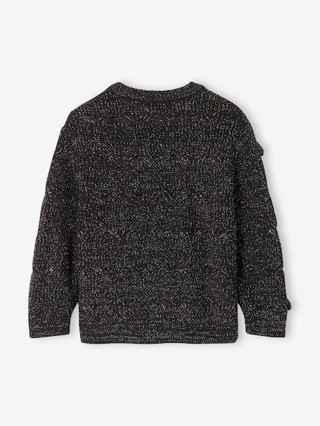 Girl's Christmas cable knit jumper with bows anthracite - vertbaudet enfant 