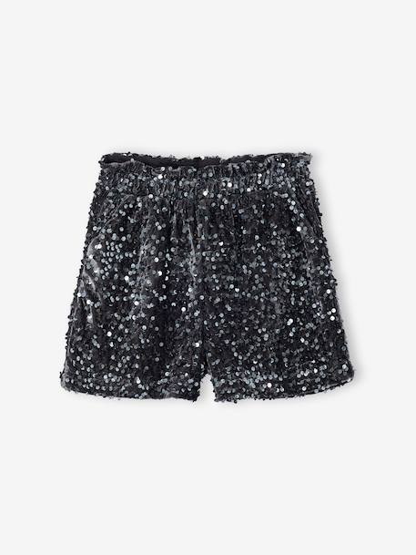 Girls' sequin Christmas shorts silver - vertbaudet enfant 