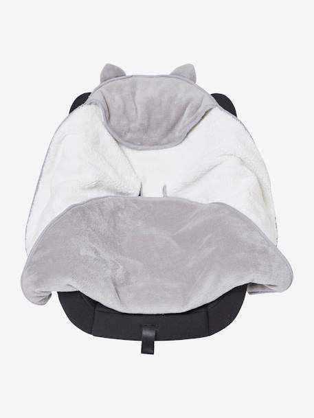 Throw with Hood for Babies, in Microfibre, Polar Fleece Lining Grey - vertbaudet enfant 