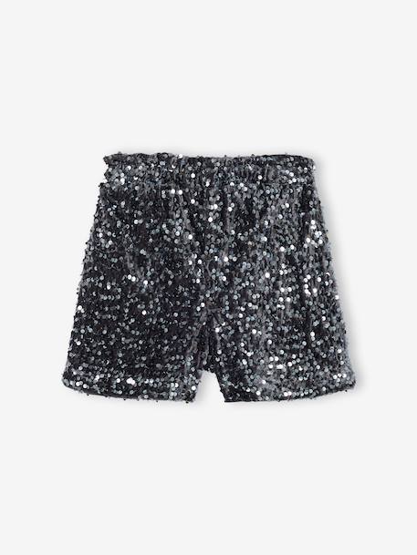 Girls' sequin Christmas shorts silver - vertbaudet enfant 