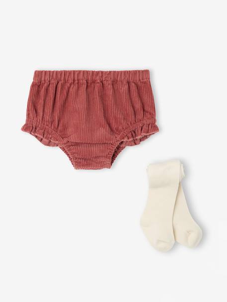 Set for Newborns: Bloomer Shorts + Tights tomato red - vertbaudet enfant 