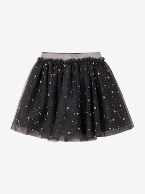 -Girl's Christmas skirt in star-studded tulle