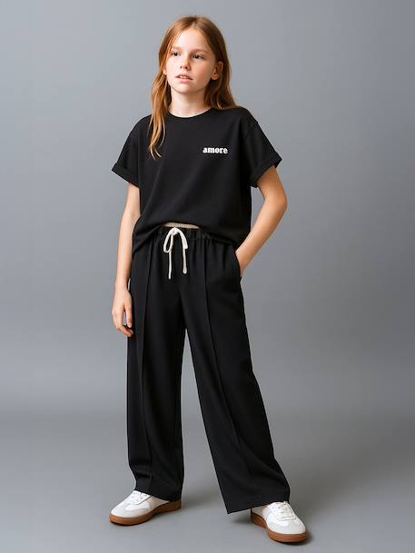 Pantalon large tailleur fille anthracite - vertbaudet enfant 