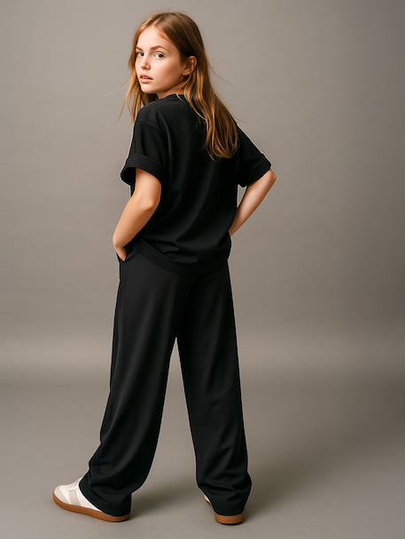 Lot de 2 T-shirts manches courtes fille anthracite - vertbaudet enfant 