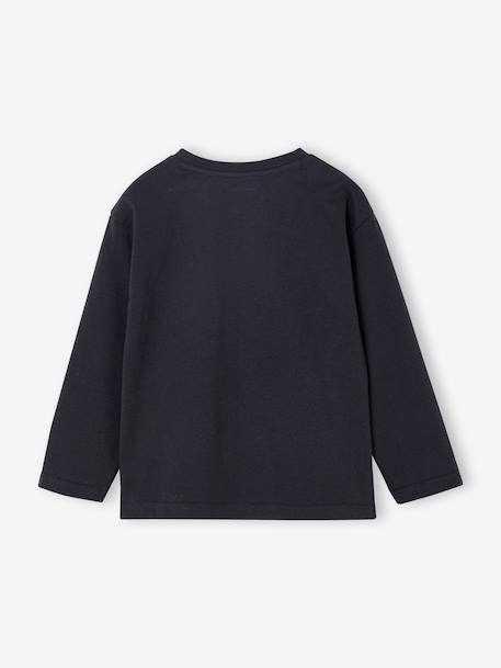 T-shirt garçon imprimé devant anthracite+écru - vertbaudet enfant 