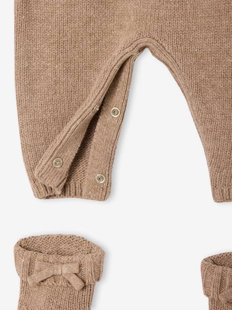 Newborn 2-piece Christmas knitted set: jumpsuit + socks marl beige - vertbaudet enfant 