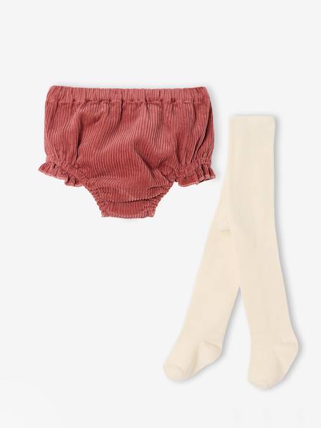 Set for Newborns: Bloomer Shorts + Tights tomato red - vertbaudet enfant 