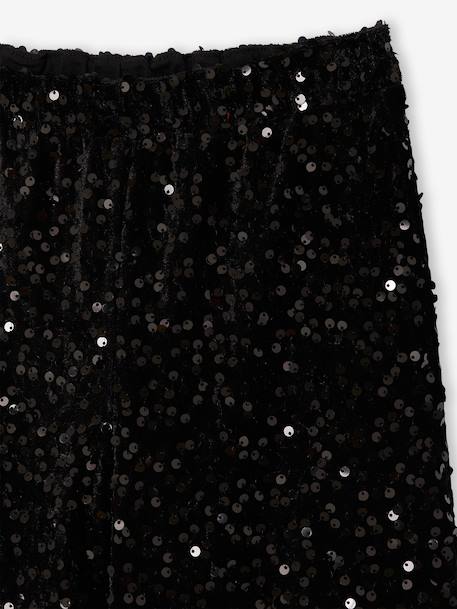 Wide-Leg Christmas Trousers with Sequins for Girls black - vertbaudet enfant 