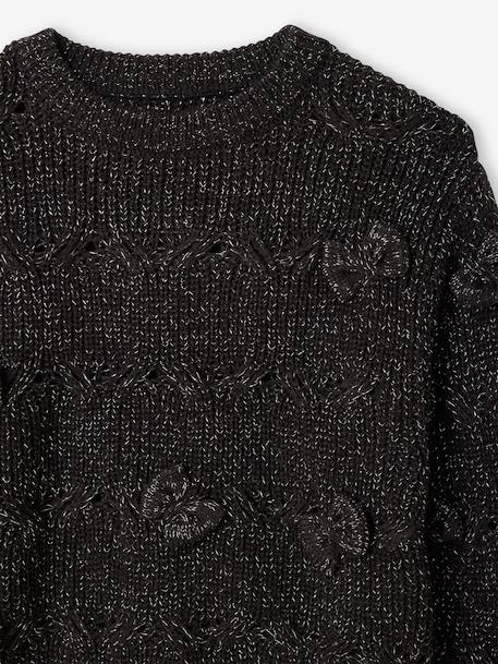 Girl's Christmas cable knit jumper with bows anthracite - vertbaudet enfant 
