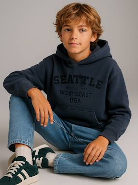 Boys-Cardigans, Jumpers & Sweatshirts-Sweatshirts & Hoodies-Hooded Sweatshirt with Print for Boys, JONEN 