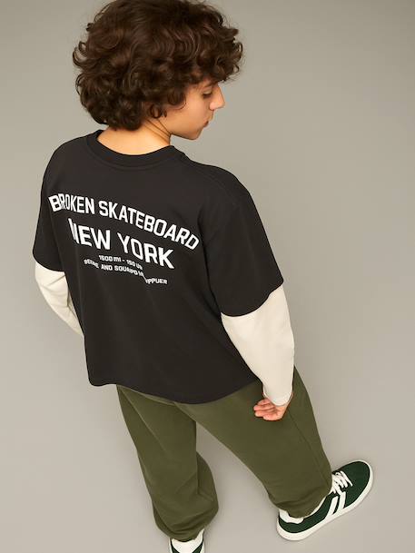 T-Shirt with 2-in-1 Effect, JONEN anthracite - vertbaudet enfant 