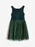 Christmas Special Dress in Velour & Sparkling Tulle for Girls emerald green+red - vertbaudet enfant 