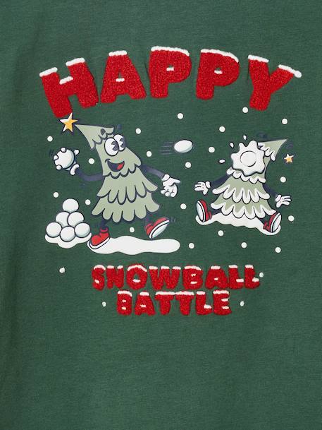 Christmas Print T-Shirt for Boys fir green+navy blue - vertbaudet enfant 