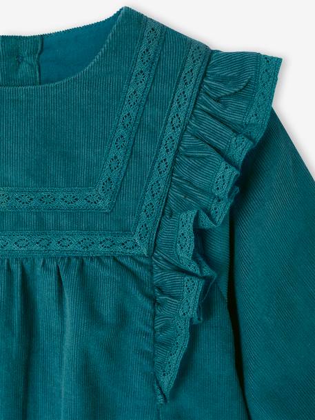 Baby dress in corduroy peacock blue - vertbaudet enfant 