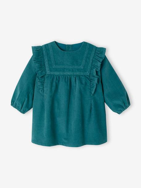 Baby dress in corduroy peacock blue - vertbaudet enfant 