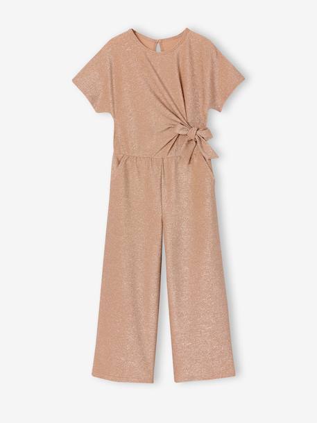 Girl's Christmas jumpsuit with fancy bow detail rosy - vertbaudet enfant 
