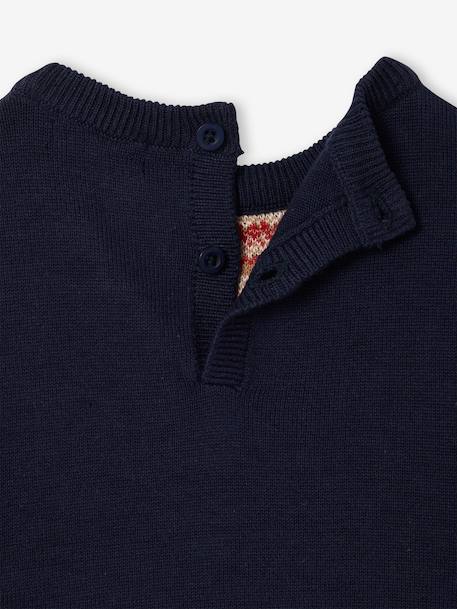 Boys' Christmas jacquard jumper navy blue - vertbaudet enfant 