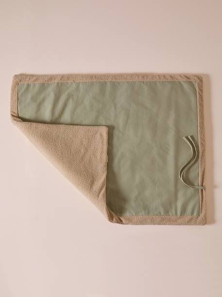 Nomadic rug/blanket for FAMILY pets printed brown+striped green - vertbaudet enfant 