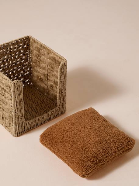 Rope cat basket in FAMILY paper beige - vertbaudet enfant 
