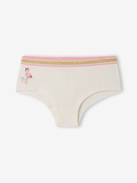 Pack of 5 Shorties for Girls BLUE LIGHT ALL OVER PRINTED - vertbaudet enfant 