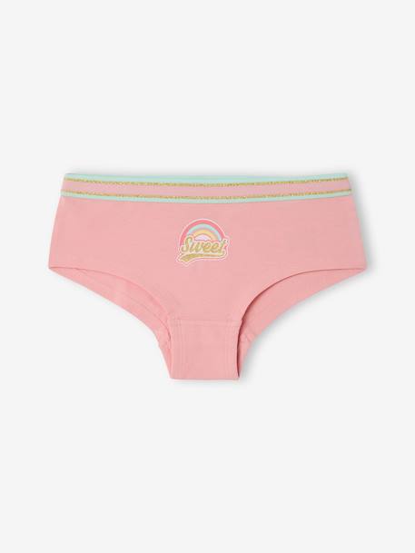 Pack of 5 Shorties for Girls BLUE LIGHT ALL OVER PRINTED - vertbaudet enfant 