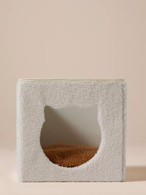 Linge de lit & Déco-Décoration-Animaux de compagnie-Panier cube pour chat en tissu Teddy